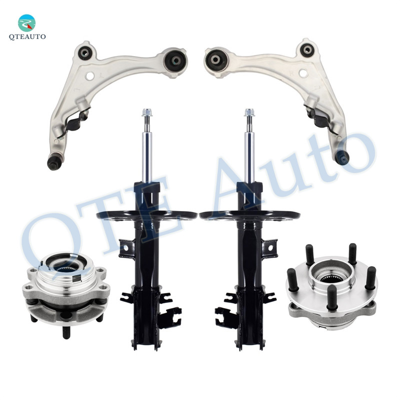 Set of 6 Front Lower Control Arm Ball Joint-Wheel Hub Bearing Assembly-Suspension Strut Assembly For 2009-2014 Nissan Maxima