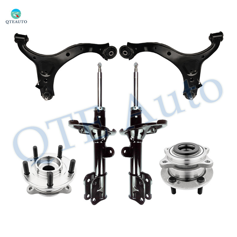Set of 6 Front Lower Control Arm Ball Joint-Wheel Hub Bearing Assembly-Suspension Strut Assembly For 2007-2009 Hyundai Santa FE