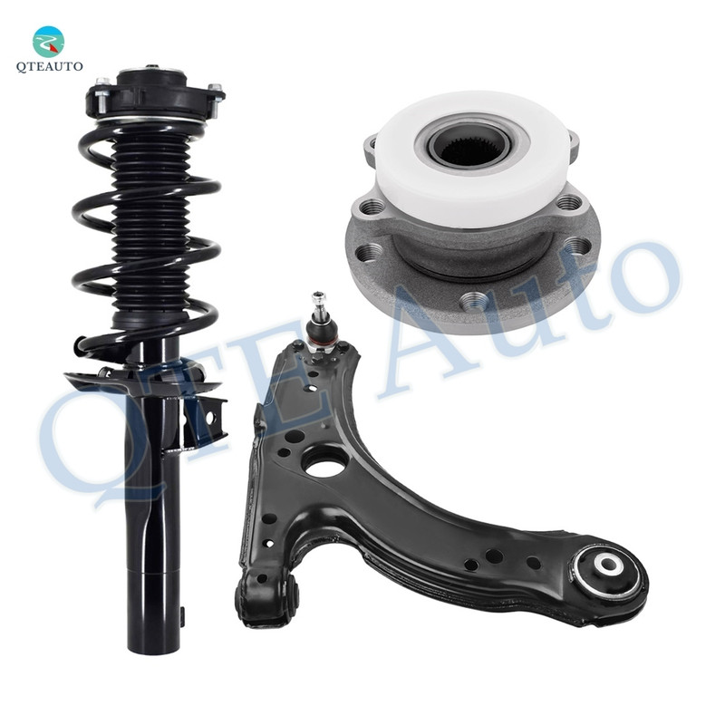 Set of 3 Front Right Lower Control Arm Ball Joint-Wheel Hub Bearing Assembly-Quick Complete Strut-Coil Spring Assembly For 2005 2006 Volkswagen Jetta Set of 3 Front Right Lower Control Arm Ball Joint-Wheel Hub Bearing Assembly-Quick Complete Strut-Coil Spring Assembly For 2005 2006 Volkswagen Jetta