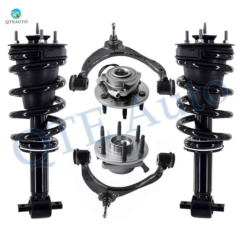 Set of 6 Front Upper Control Arm Ball Joint-Wheel Hub Bearing Assembly-Quick Complete Strut-Coil Spring Assembly For 2019 Chevrolet Silverado 1500 LD  Monotube Performance Upgrade