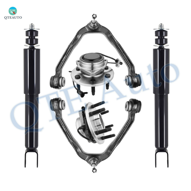 Set of 6 Front Upper Control Arm Ball Joint-Wheel Hub Bearing Assembly-Shock Absorber For 2000-2006 Chevrolet Tahoe