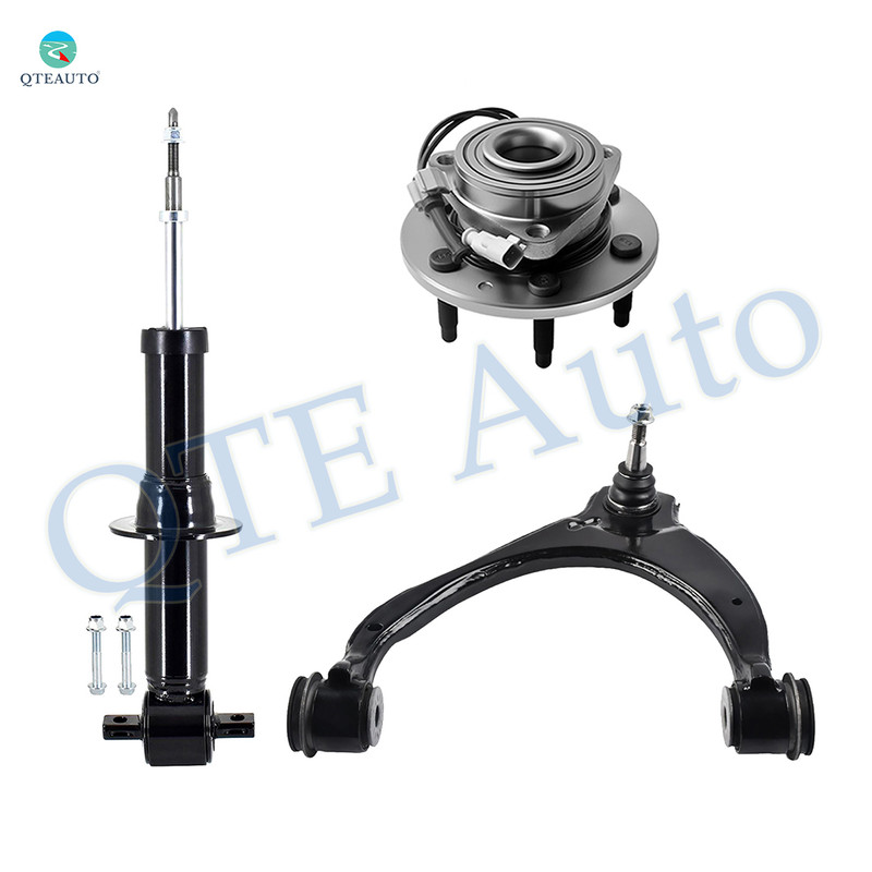 Set of 3 Front Left Upper Control Arm Ball Joint-Wheel Hub Bearing Assembly-Suspension Strut Assembly For 2014-2018 GMC Sierra 1500Monotube Performance Upgrade
