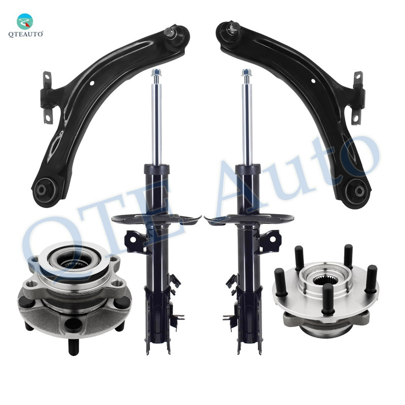 Set of 6 Front Lower Control Arm Ball Joint-Wheel Hub Bearing Assembly-Suspension Strut Assembly For 2013 Nissan Rogue