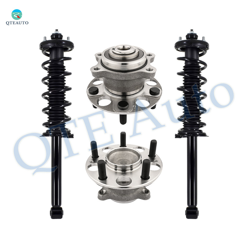 Set of 4 Rear Quick Complete Strut-Coil Spring Assembly-Wheel Hub Bearing Assembly For 2005-2007 Honda Accord
