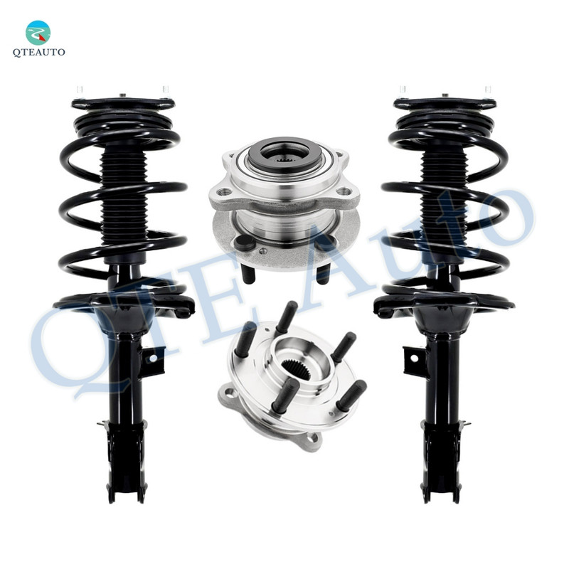 Set of 4 Front Quick Complete Strut-Coil Spring Assembly-Wheel Hub Bearing Assembly For 2007-2012 Hyundai Veracruz