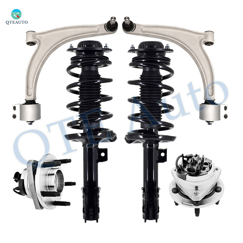 Set of 6 Front Lower Control Arm Ball Joint-Quick Complete Strut-Coil Spring Assembly-Wheel Hub Bearing Assembly For 2004-2012 Chevrolet Malibu