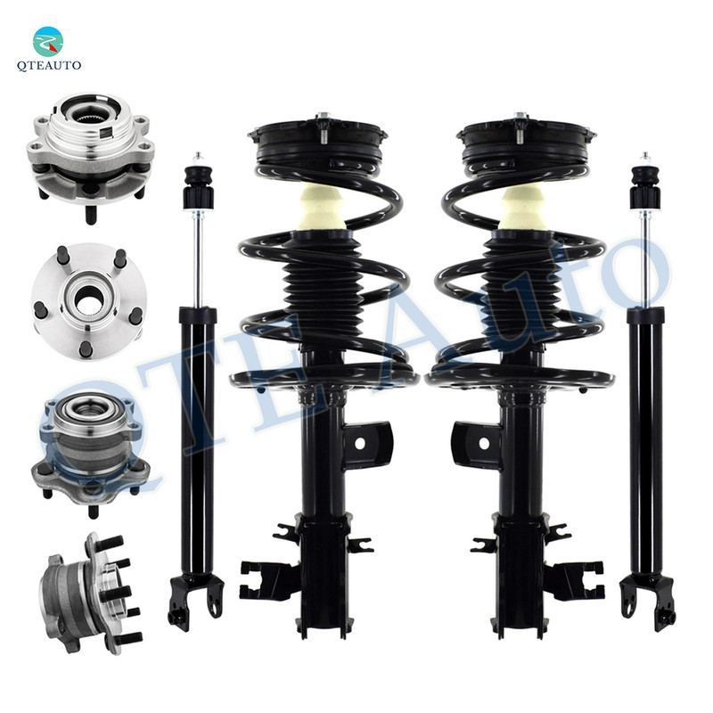 Set of 8 Front Quick Complete Strut-Coil Spring Assembly-Wheel Hub Bearing Assembly-Rear Shock Absorber-Wheel Hub Bearing Assembly For 2016-2018 Nissan Maxima Set of 8 Front Quick Complete Strut-Coil Spring Assembly-Wheel Hub Bearing Assembly-Rear Shock Absorber-Wheel Hub Bearing Assembly For 2016-2018 Nissan Maxima