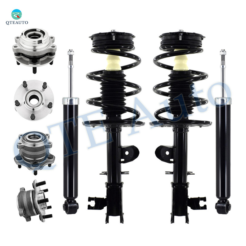 Set of 8 Front Quick Complete Strut-Coil Spring Assembly-Wheel Hub Bearing Assembly-Rear Shock Absorber-Wheel Hub Bearing Assembly For 2016 Nissan Murano L4 FWD