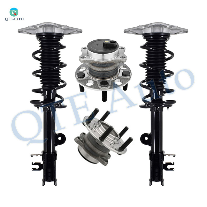 Set of 4 Rear Wheel Hub Bearing Assembly-Quick Complete Strut-Coil Spring Assembly For 2017 Jeep Compass L4 2.4L 2360cc