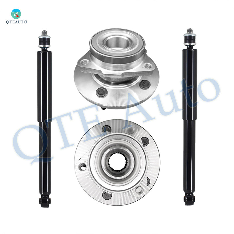 Set of 4 Front Shock Absorber-Wheel Hub Bearing Assembly For 2000 2001 Dodge RAM 1500 2-Wheel ABS