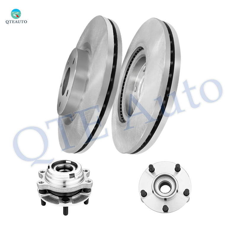 Set of 4 Front 296mm Disc Brake Rotors-Wheel Hub Bearing Assembly For 2007-2012 Nissan Altima