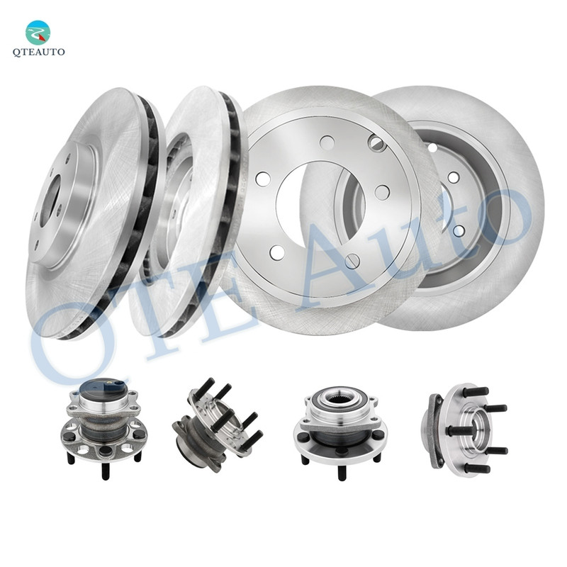 Set of 8 Front 294mm-Rear 262mm Disc Brake Rotors-Wheel Hub Bearing Assembly For 2008-2014 Dodge Avenger