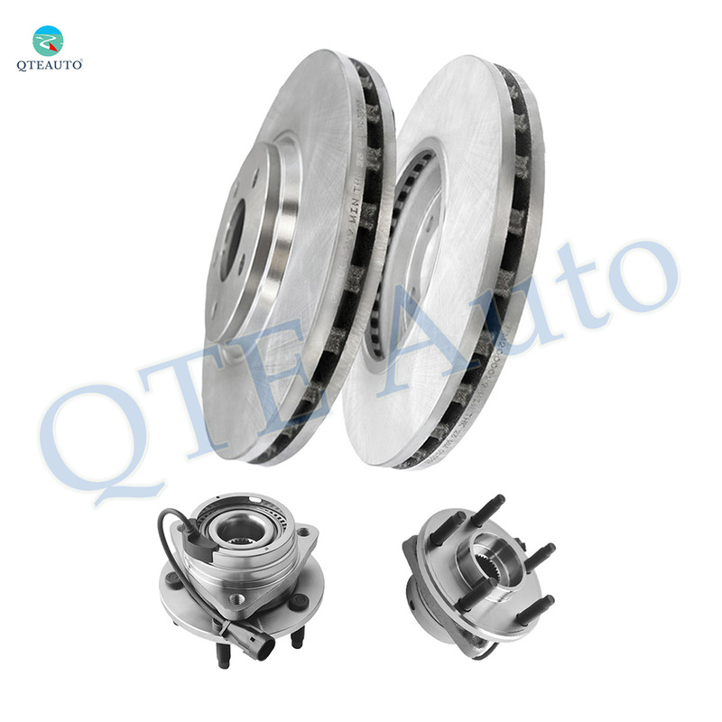 Set of 4 Front 296mm Disc Brake Rotors-Wheel Hub Bearing Assembly For 2005-2010 Pontiac G6