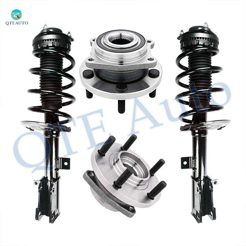 Set of 4 Front Quick Complete Strut-Coil Spring Assembly-Wheel Hub Bearing Assembly For 2007-2010 Chrysler Sebring FWD