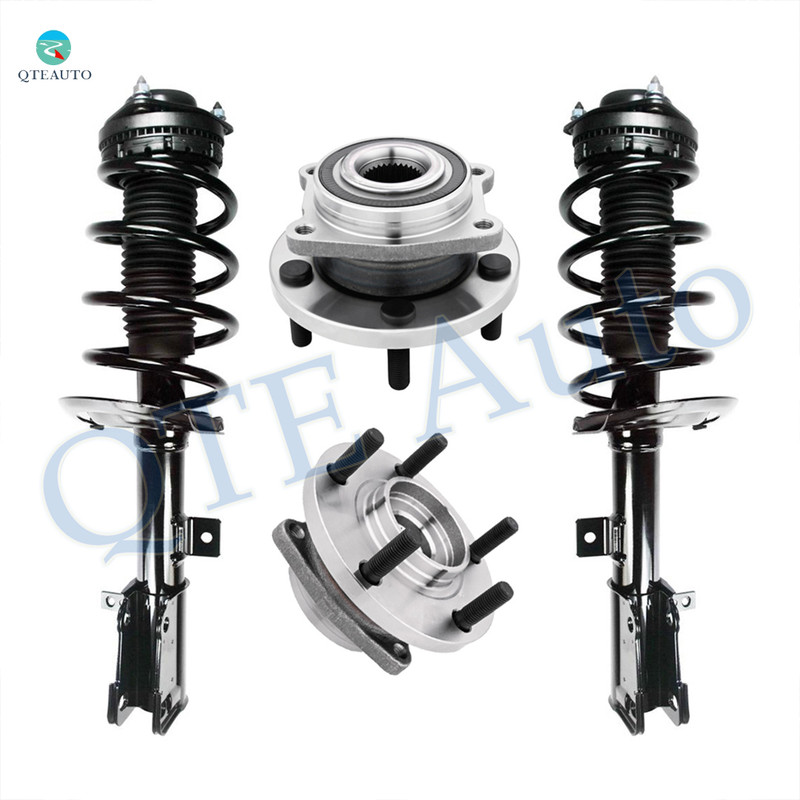 Set of 4 Front Right Quick Complete Strut-Coil Spring Assembly-Wheel Hub Bearing Assembly For 2008-2010 Chrysler Sebring V6 L4
