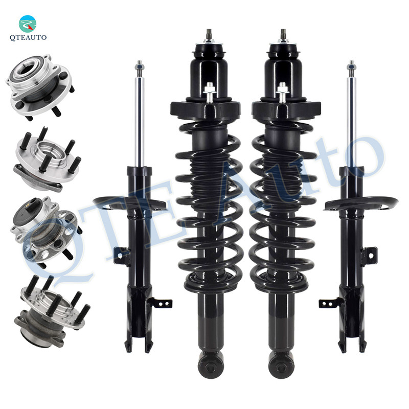 Set of 8 Front Suspension Strut Assembly-Wheel Hub Bearing Assembly-Rear Quick Complete Strut-Coil Spring Assembly-Wheel Hub Bearing Assembly For 2009 Dodge Caliber