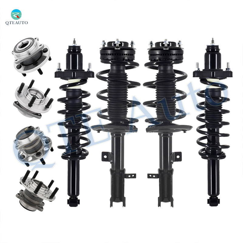 Set of 8 Front-Rear Quick Complete Strut-Coil Spring Assembly-Wheel Hub Bearing Assembly For 2011-2014 Chrysler 200