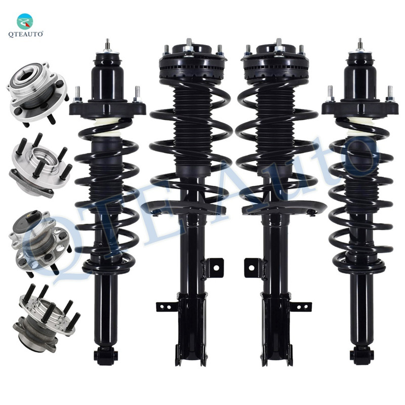 Set of 8 Front-Rear Quick Complete Strut-Coil Spring Assembly-Wheel Hub Bearing Assembly For 2011-2014 Chrysler 200
