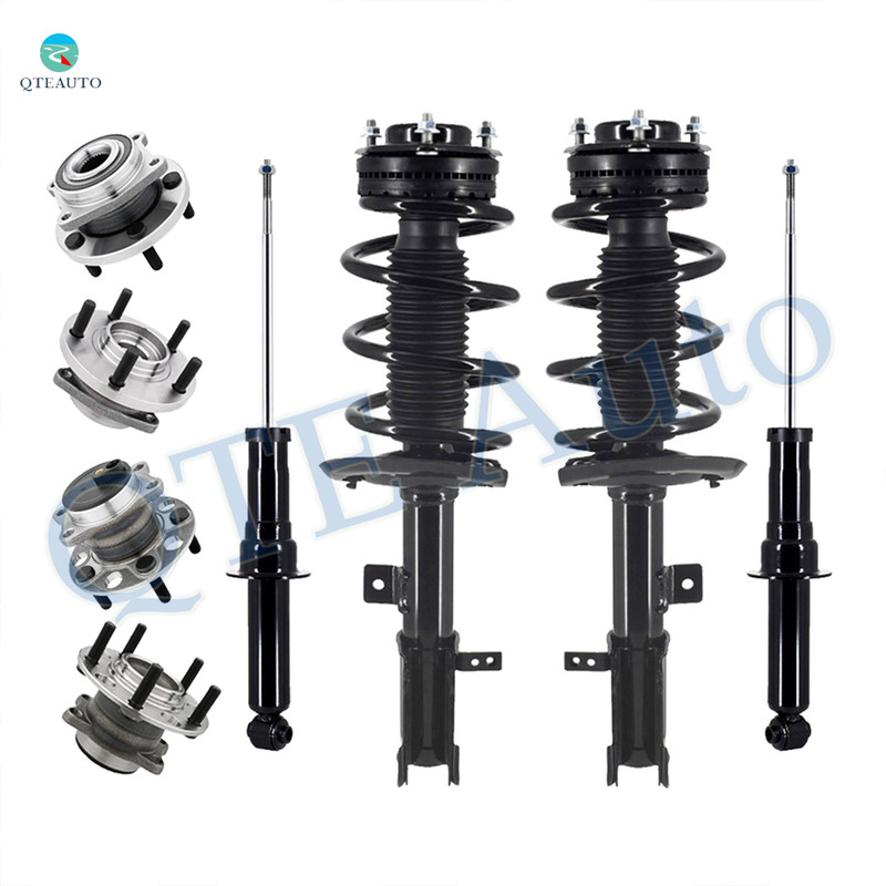 Set of 8 Front Quick Complete Strut-Coil Spring Assembly-Wheel Hub Bearing Assembly-Rear Suspension Strut Assembly-Wheel Hub Bearing Assembly For 2008-2010 Dodge Avenger V6 3.5L