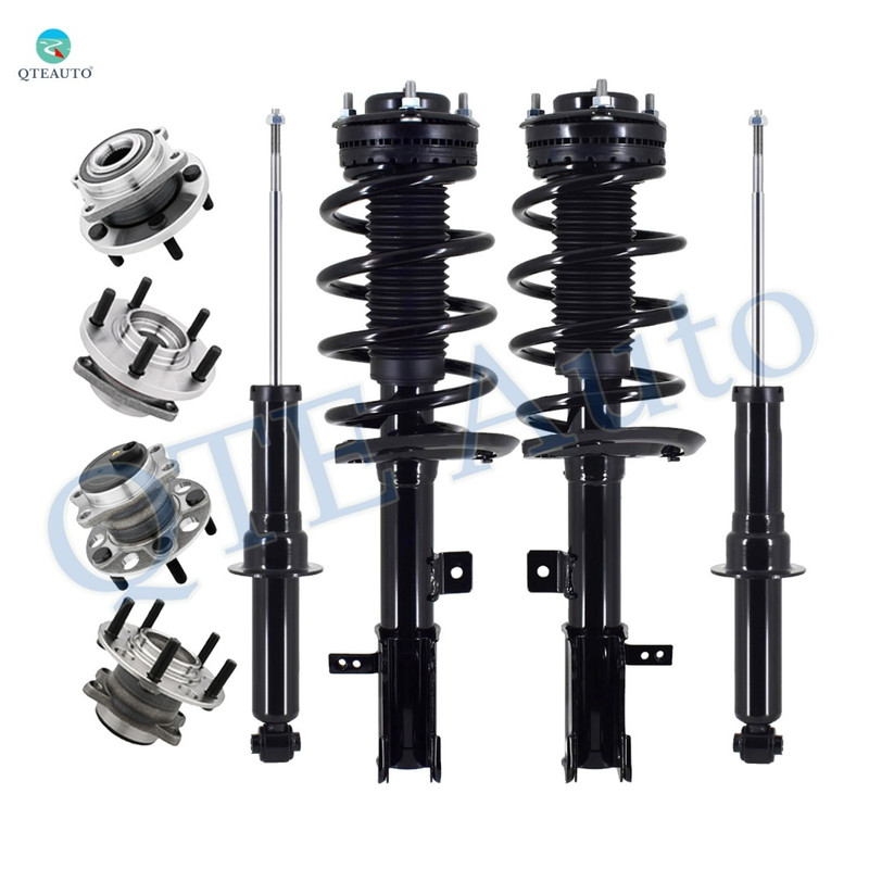 Set of 8 Front Quick Complete Strut-Coil Spring Assembly-Wheel Hub Bearing Assembly-Rear Suspension Strut Assembly-Wheel Hub Bearing Assembly For 2009 2010 Chrysler Sebring