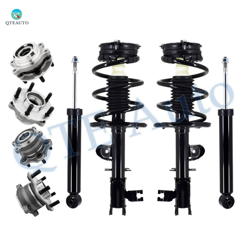 Set of 8 Front Quick Complete Strut-Coil Spring Assembly-Wheel Hub Bearing Assembly-Rear Shock Absorber-Wheel Hub Bearing Assembly For 2014 2015 Infiniti QX60 FWD