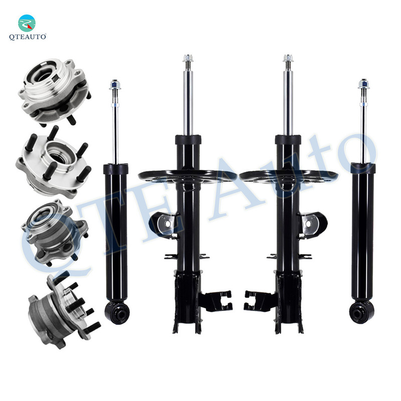 Set of 8 Front Suspension Strut Assembly-Wheel Hub Bearing Assembly-Rear Shock Absorber-Wheel Hub Bearing Assembly For 2013-2019 Nissan Pathfinder FWD