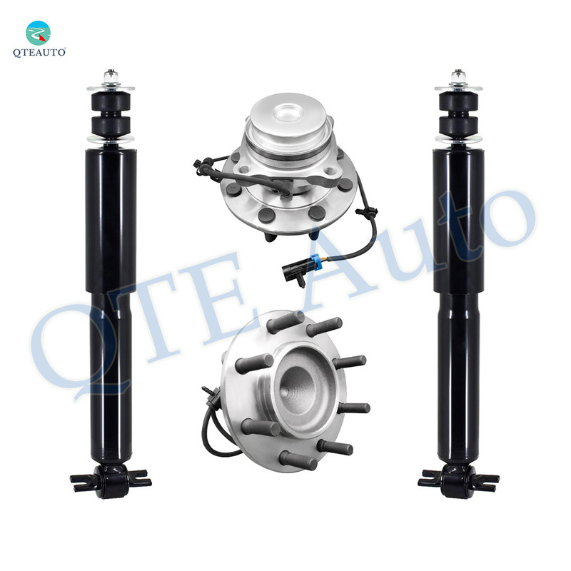 Set of 4 Front Wheel Hub Bearing Assembly-Shock Absorber For 2003-2017 Chevrolet Express 3500 180MM ABS Sensor