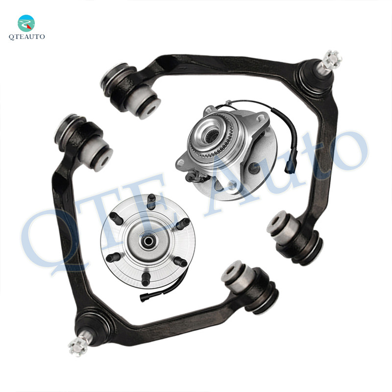 Set of 4 Front Upper Wheel Hub Bearing Assembly-Control Arm Ball Joint For 2004 Ford F-150 Heritage
