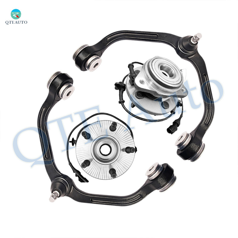 Set of 4 Front Upper Wheel Hub Bearing Assembly-Control Arm Ball Joint For 2003 2004 Mazda B4000 Front Coil