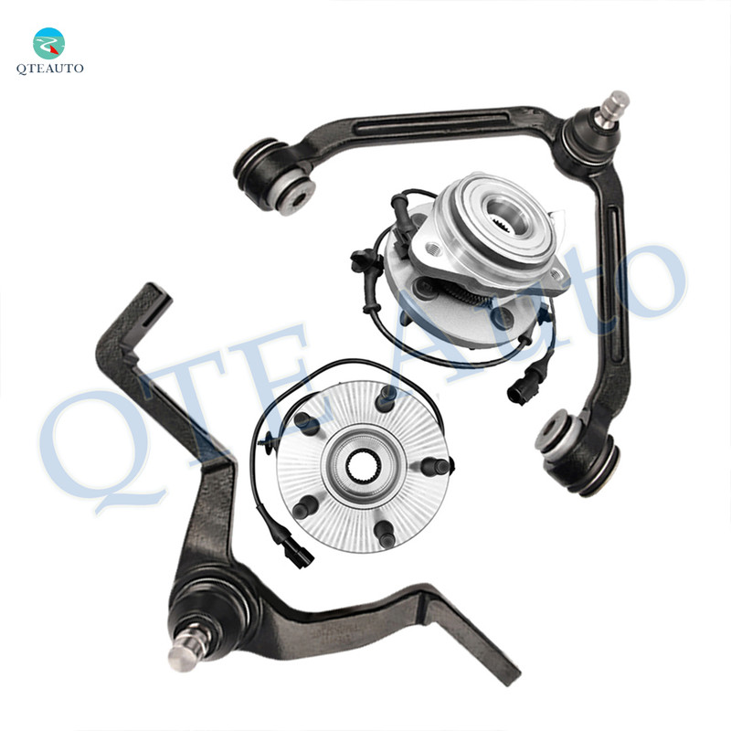 Set of 4 Front Upper Wheel Hub Bearing Assembly-Control Arm Ball Joint For 1997-2001 Mercury Mountaineer Adjustable 1 Piece Design