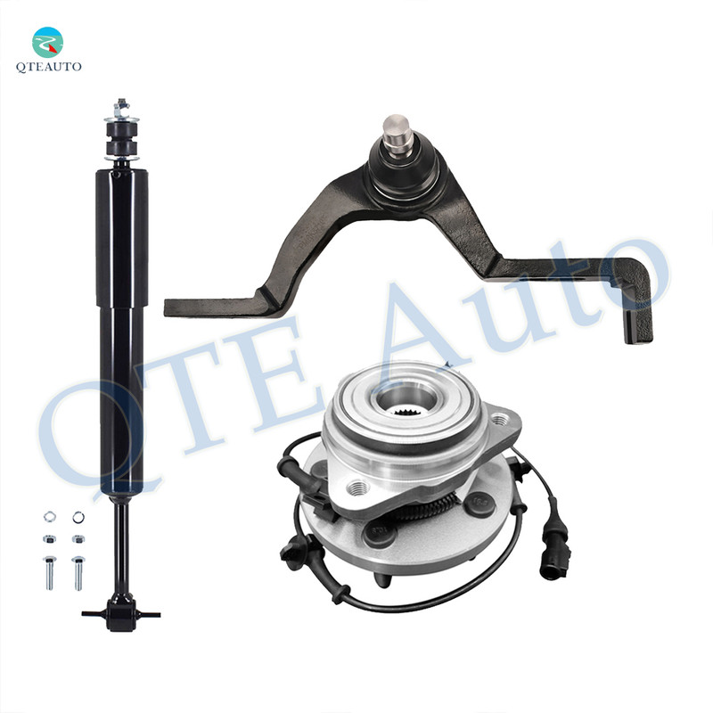 Set of 3 Front Right Upper Control Arm Ball Joint-Wheel Hub Bearing Assembly-Shock Absorber For 2001-2003 Ford Explorer Sport