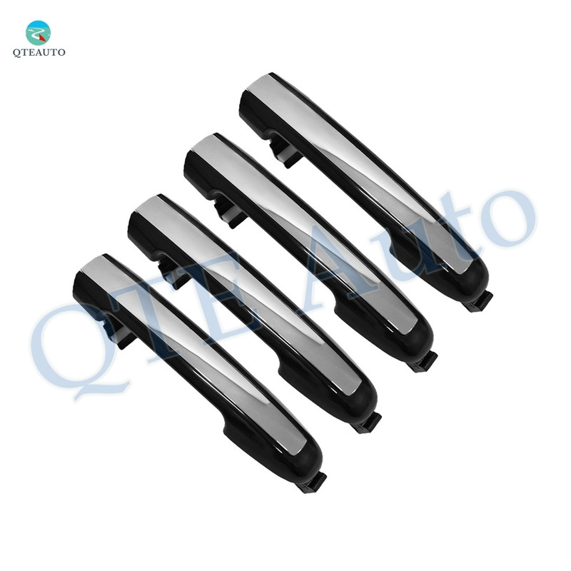 Set of 4 Front-Rear Outside Exterior Door Handle For 2009 2010 Hyundai Sonata black+chrome