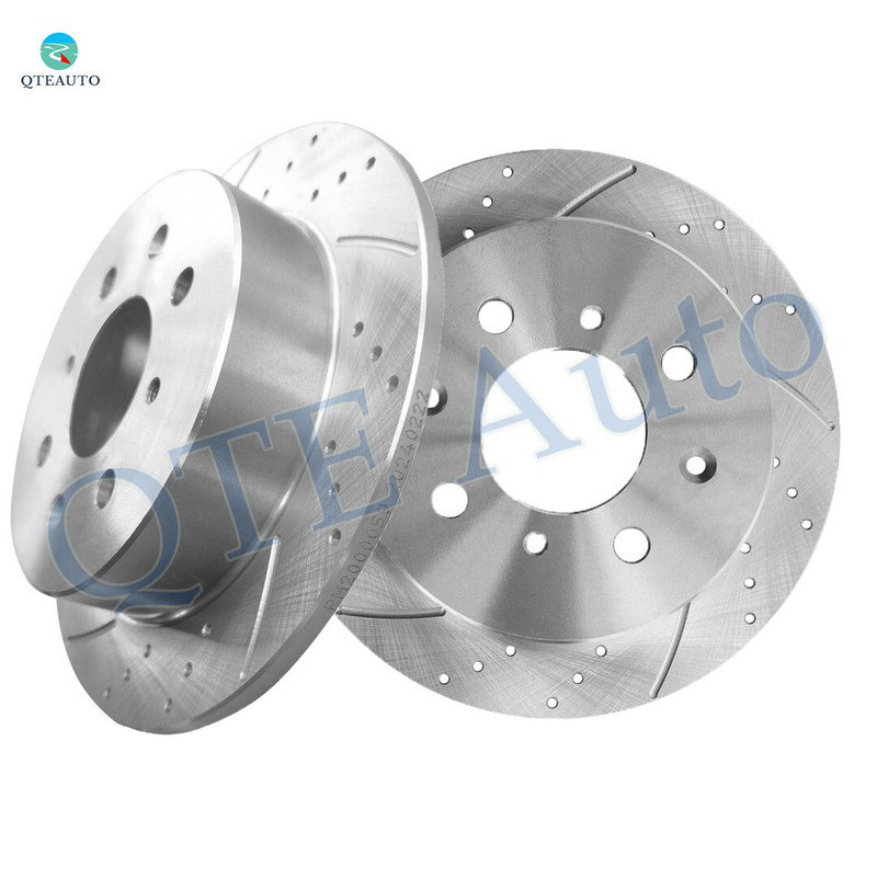 Rear 239mm Drilled Slotted Brake Disc Rotors For 1992-1995 1999 2000 Honda Civic