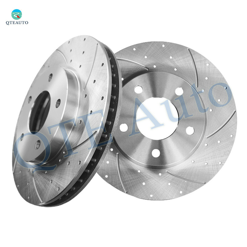 Front Drilled Slotted Brake Disc Rotors For 2008-2011 Mitsubishi Lancer