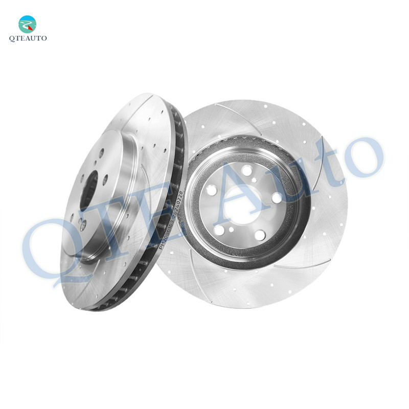 Front Drilled Slotted Brake Disc Rotors For 2006 2007 Toyota Highlander
