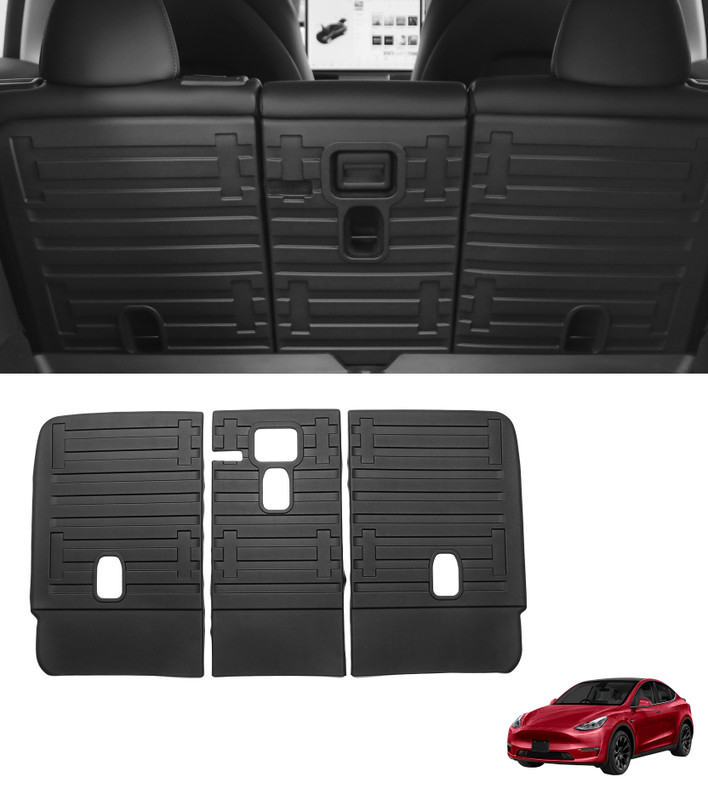 Rear Trunk Seats Back Mat Cover for 2021-2024 Tesla Y 5 Seat & 7 Seat, Essential Tesla Accessories All weather Floor Mats for Model Y