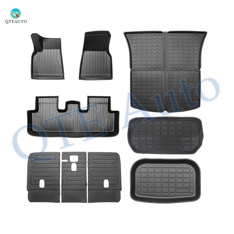 Set of 7 All-Weather Floor Mats Waterproof Non-Slip Floor Mat Front Rear Cargo Liner Mat Backrest Mats Fit For 2021-2024 Tesla Y 5 Seat,Essential Tesla Accessories for Model Y Set of 7 All-Weather Floor Mats Waterproof Non-Slip Floor Mat Front Rear Cargo Liner Mat Backrest Mats Fit For 2021-2024 Tesla Y 5 Seat,Essential Tesla Accessories for Model Y