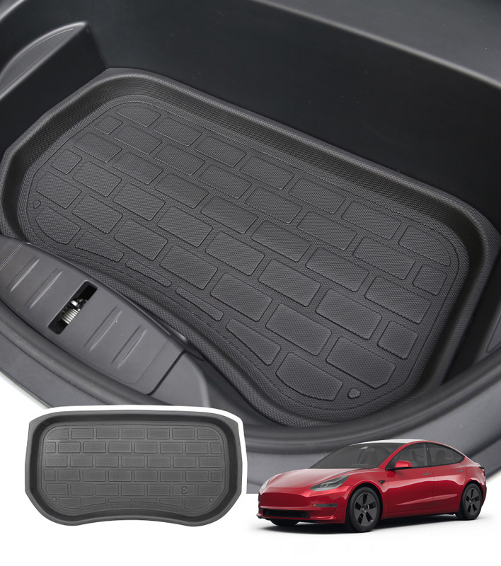 Front Trunk Mat 3D Tech Waterproof Durable Floor Liners For 2017-2023 Tesla Model 3 Except Highland, Compatible for tesla model 3 front trunk mat 2021 2022 2023 2024 Exc. Highland