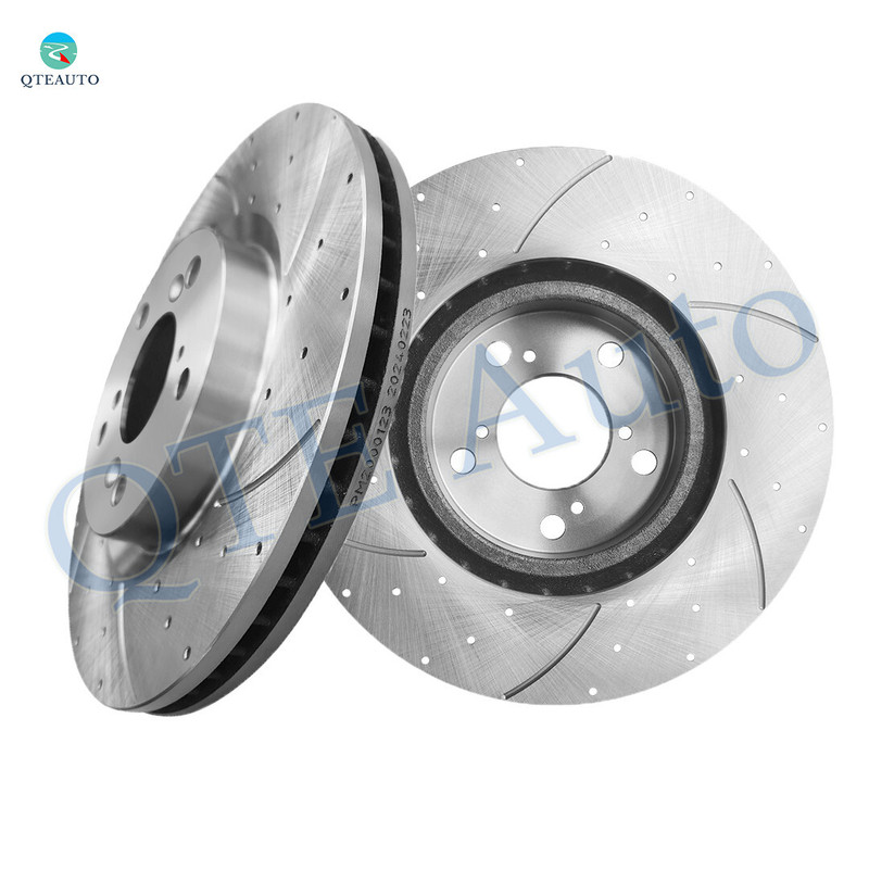 Front 319.7mm Drilled Slotted Brake Disc Rotors For 2011-2014 Honda Odyssey 5 Stud Wheel