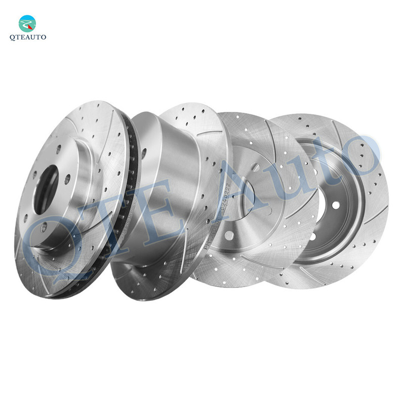 Set of 4 Front 276mm-Rear 262mm Drilled Slotted Disc Brake Rotors For 2008-2011 Mitsubishi Lancer, Automotive Replacement Brake Rotors