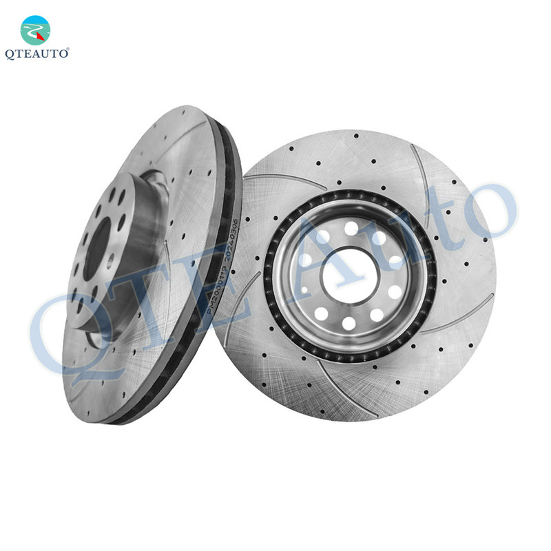 Front 312mm Drilled Slotted Brake Disc Rotors For 2015-2018 Audi Q3 Quattro