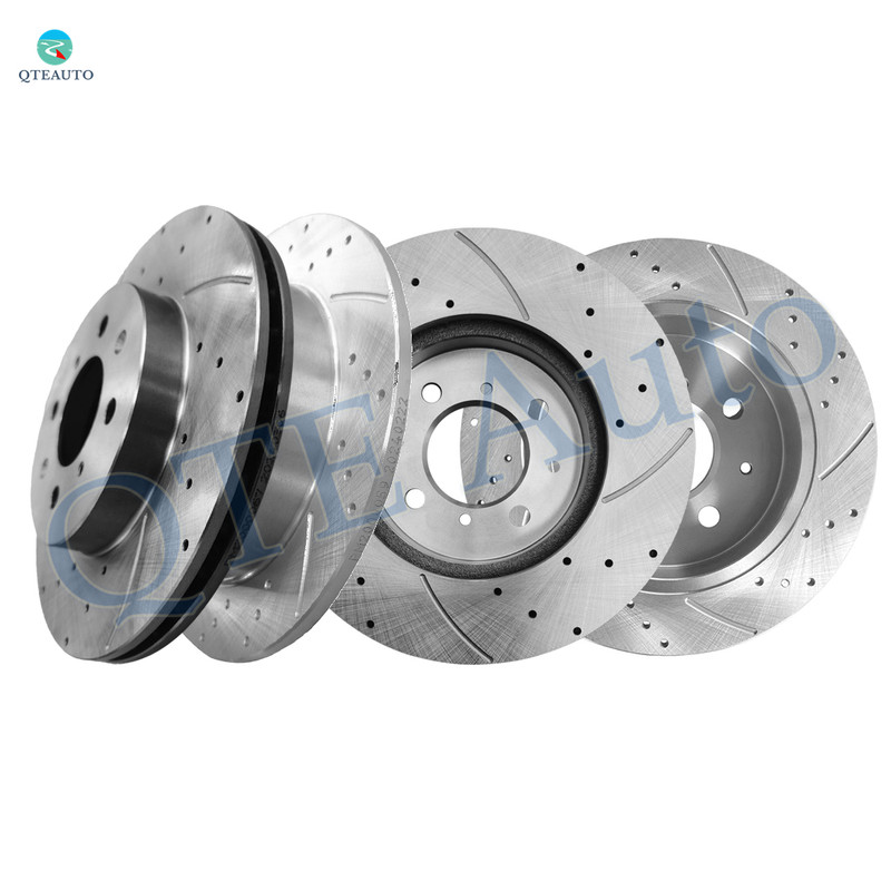 Set of 4 Front 262mm-Rear 239mm Drilled Slotted Brake Disc Rotors For 1992-2001 Acura Integra