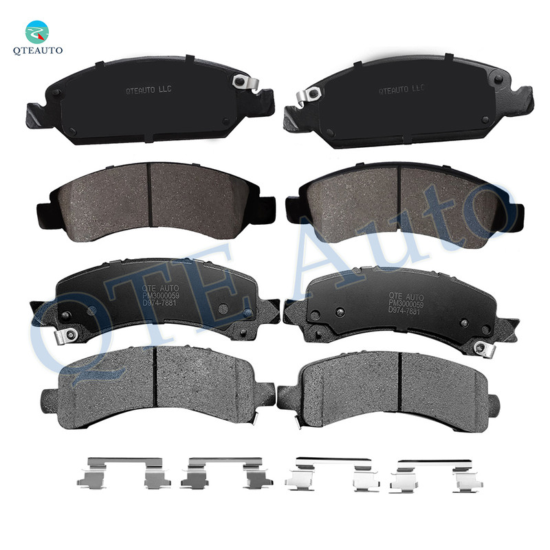 Set of 8 Front-Rear Ceramic Brake Pad Kit For 2014 Chevrolet Express 1500