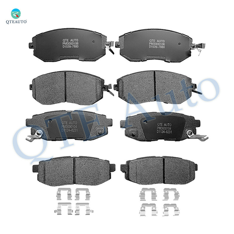 Set of 8 Front-Rear Ceramic Brake Pad Kit For 2013-2015 Subaru BRZ with Vented Rotors