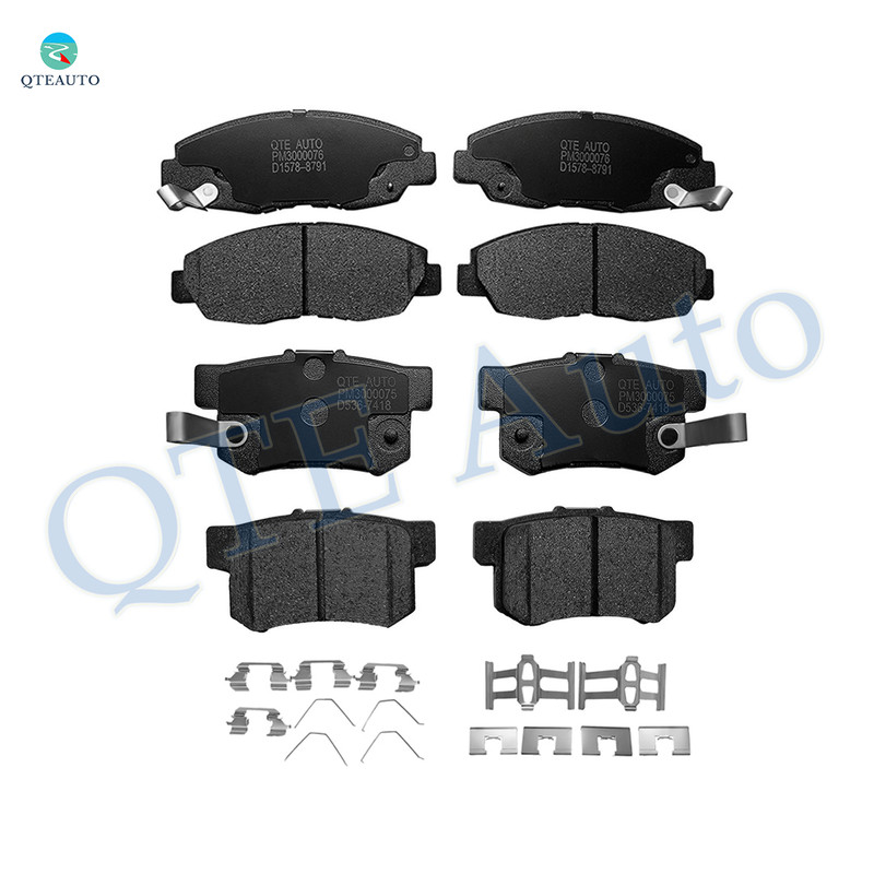 Set of 8 Front-Rear Ceramic Brake Pad Kit For 1994-1996 Honda Accord with 138mm Brakes