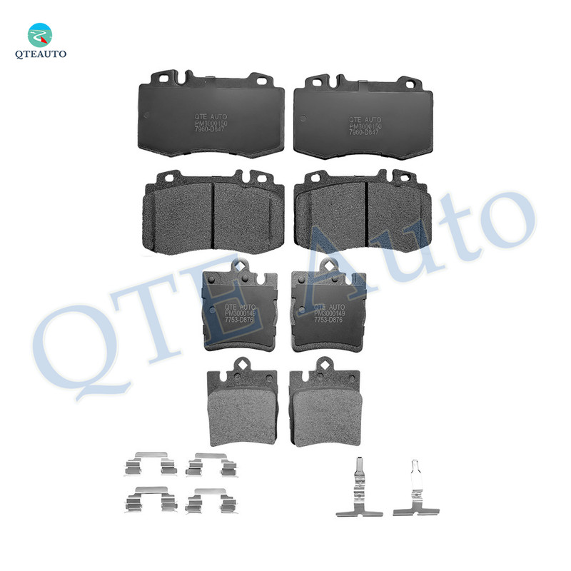 Set of 8 Front-Rear Ceramic Brake Pad Kit For 2005 2006 Mercedes-Benz SLK350 With Electronic