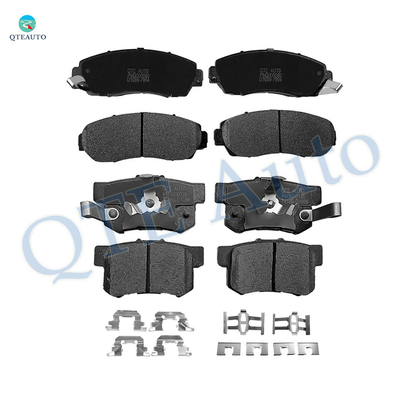 Set of 8 Front-Rear Ceramic Brake Pad Kit For 2010 2011 Honda Accord Crosstour D1086 7418B