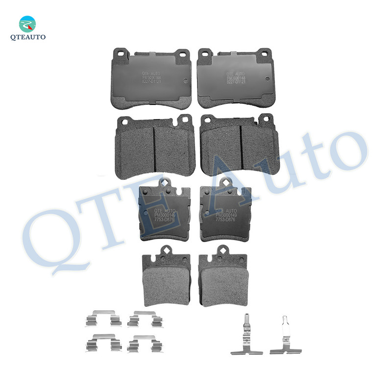Set of 8 Front-Rear Ceramic Brake Pad Kit For 2009-2011 Mercedes-Benz SLK300 with Sport Package