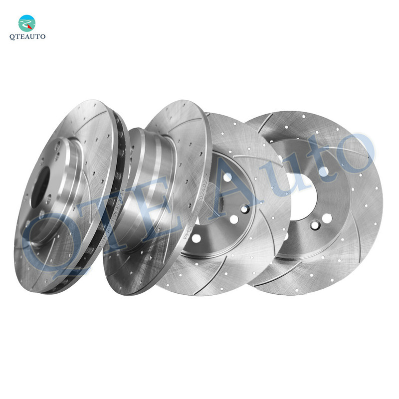 Set of 4 Front 300mm-Rear 290mm Drilled Slotted Brake Disc Rotors For 1998 Mercedes-Benz E300