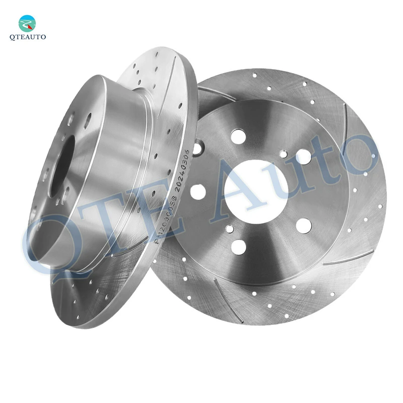 Rear Drilled Slotted Brake Disc Rotors For 2010-2012 Lexus HS250H